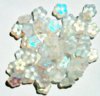 50 3x7mm Transparent Matte Crystal AB Flower Spacer Beads